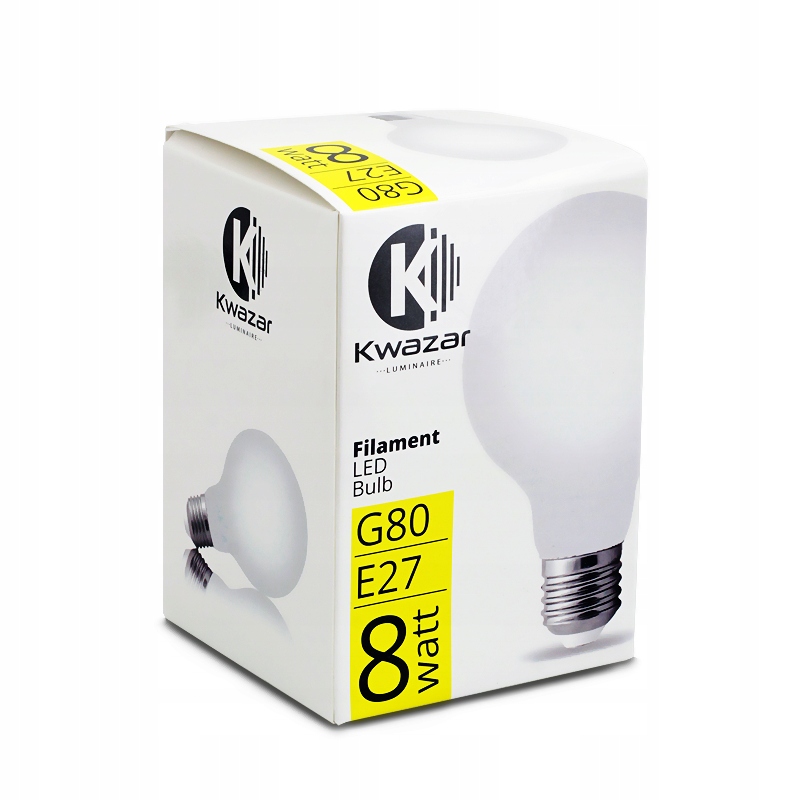 Żarówka LED E27 Filament 8W G80 bańka 8cm MLECZNA Barwa światła biały ciepły