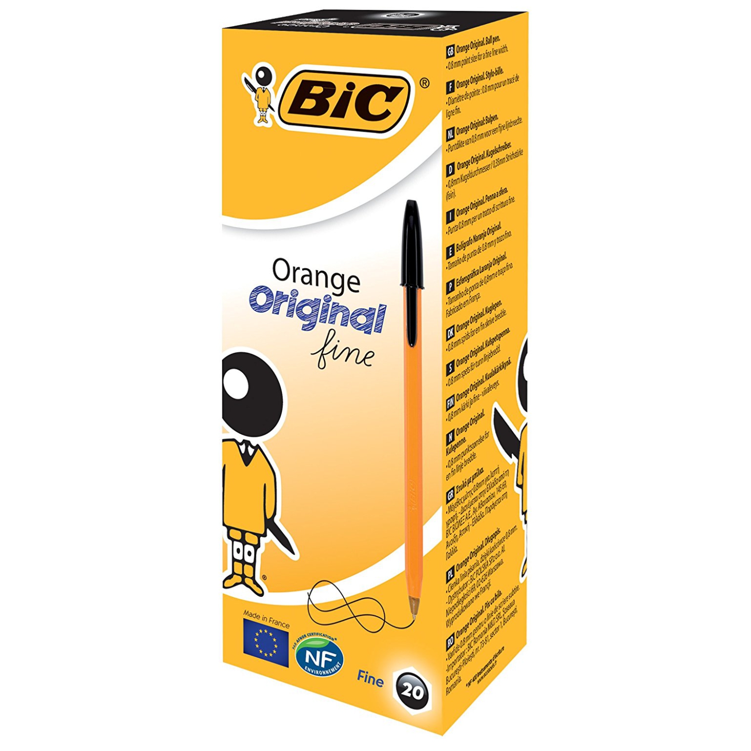 

Długopis olejowy Bic Orange Fine czarny 20 sztuk