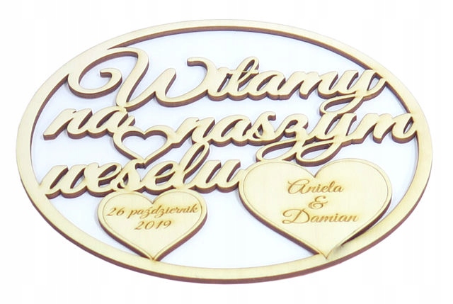 

Witamy na naszym weselu śr. 20cm +imiona Data DS80