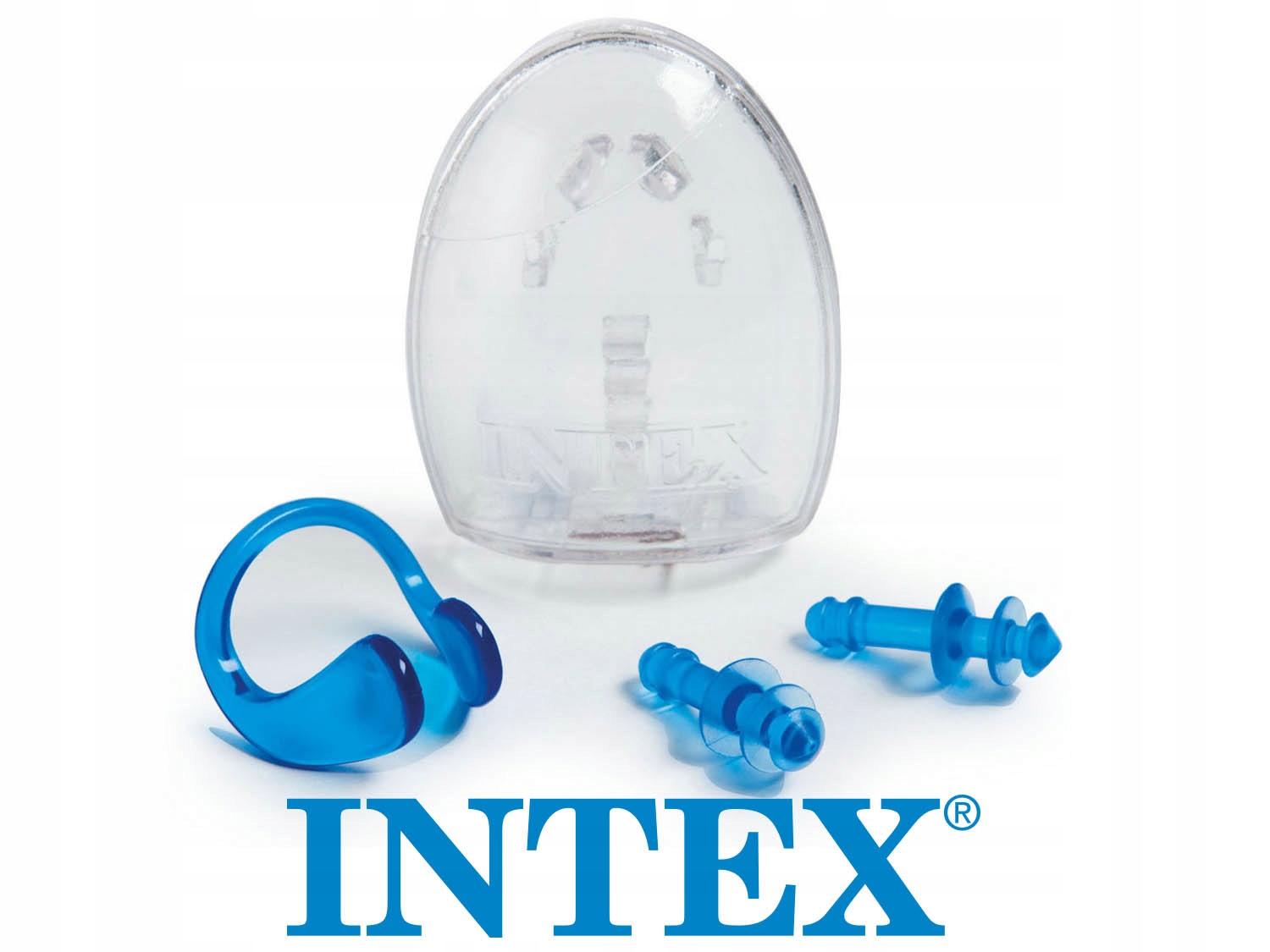 ZESTAW ZATYCZKI DO USZU KLAMRA NA NOS INTEX + ETUI Stan opakowania oryginalne