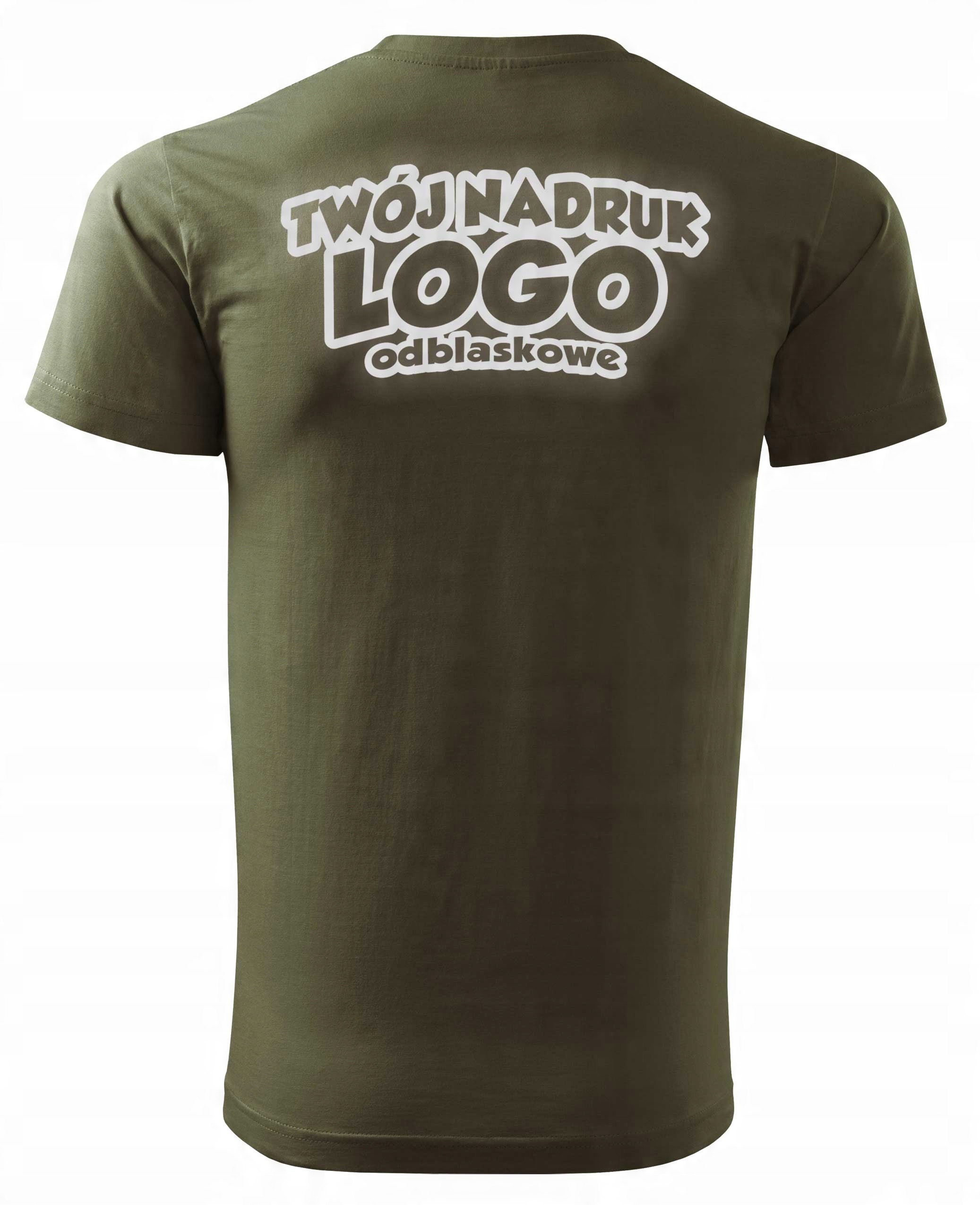 

T-shirt wojskowy z własnym nadrukiem odblaskowym