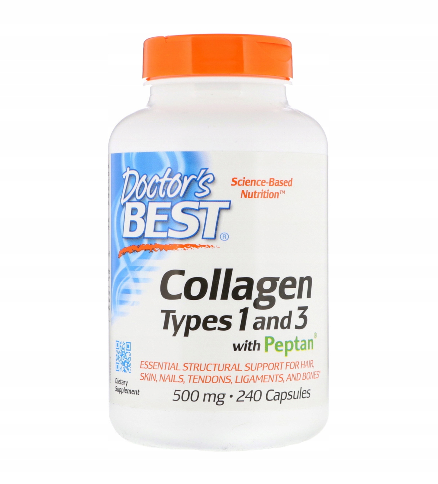 Doctor's Best Kolagen Typ 1&3 s Vitamínem C v kapslích, 240 ks (exp. 10/2027)