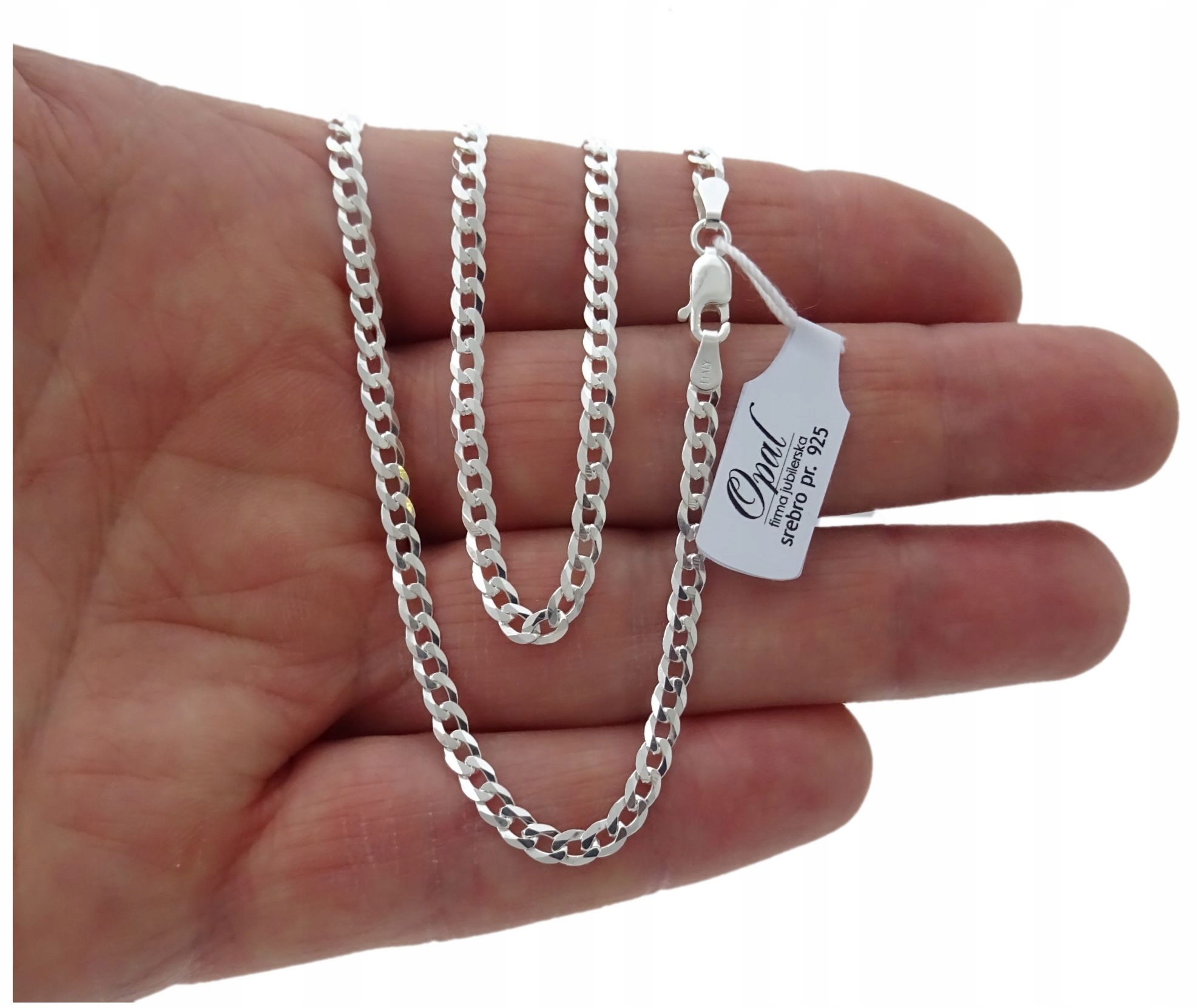 ŁAŃCUSZEK SREBRNY PANCERKA 55 CM ELEGANCKI LŚNIĄCY Marka Inna marka