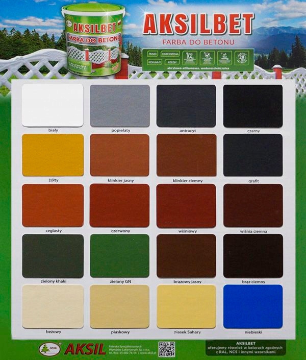 Farba Aksilbet do betonu muru cementu 1L antracyt Marka Aksil