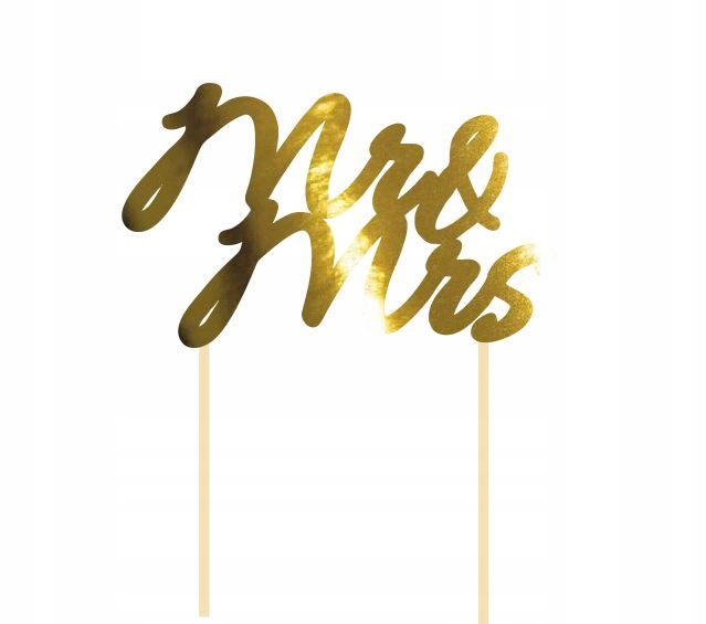 

Topper Pik Dekor Ślub Ozdoba Mr&mrs Złoty 03