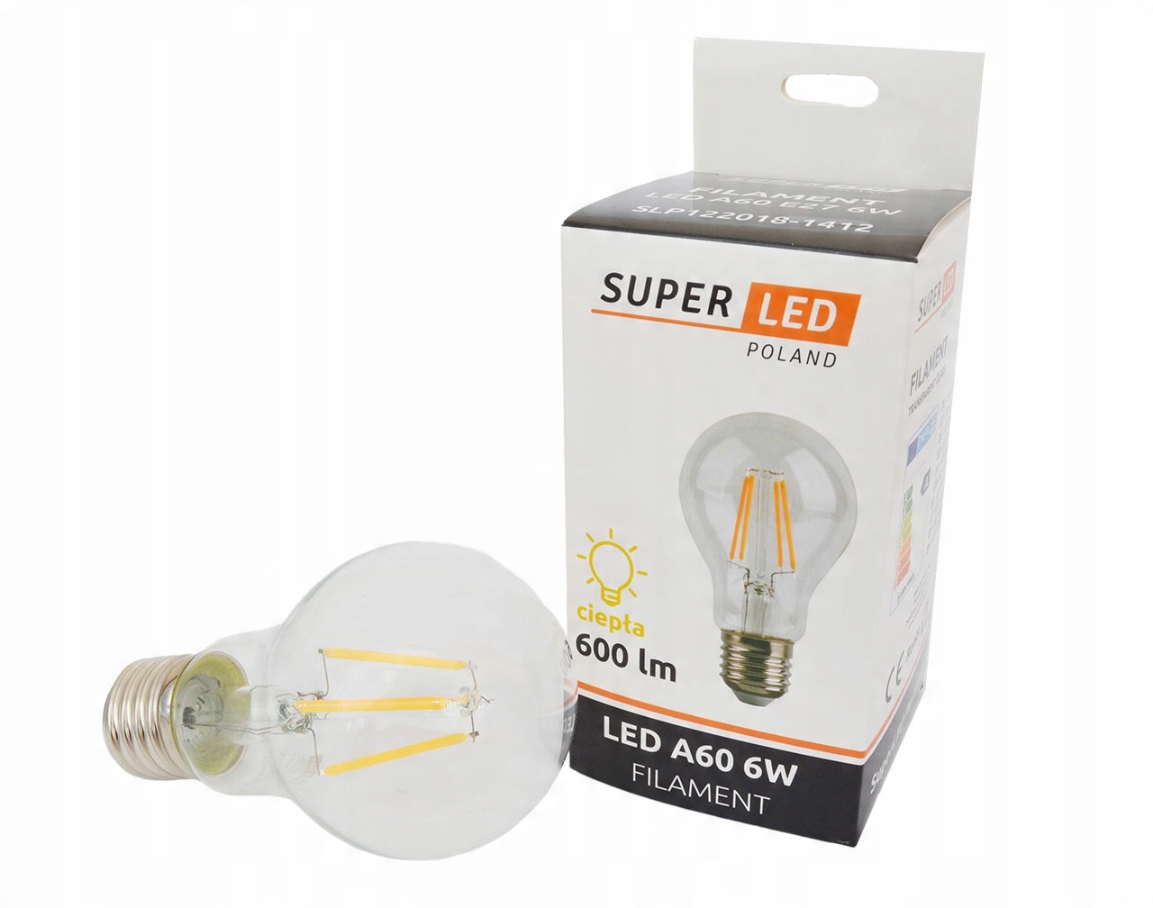 

Żarówka Led E27 6W Filament Edison kula ciepła
