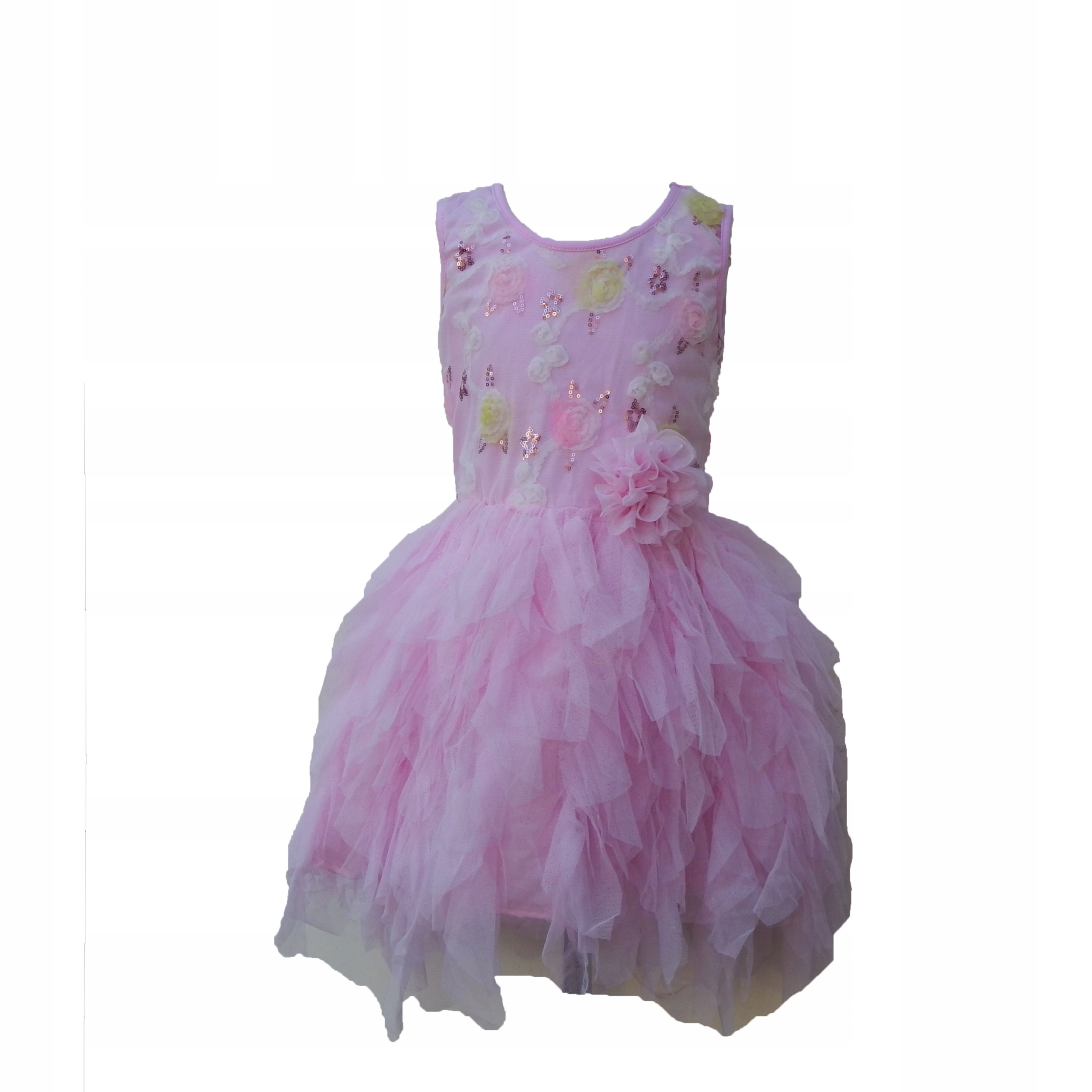 

sukienka 3D urodziny wesele SP4826 Pink 128cm