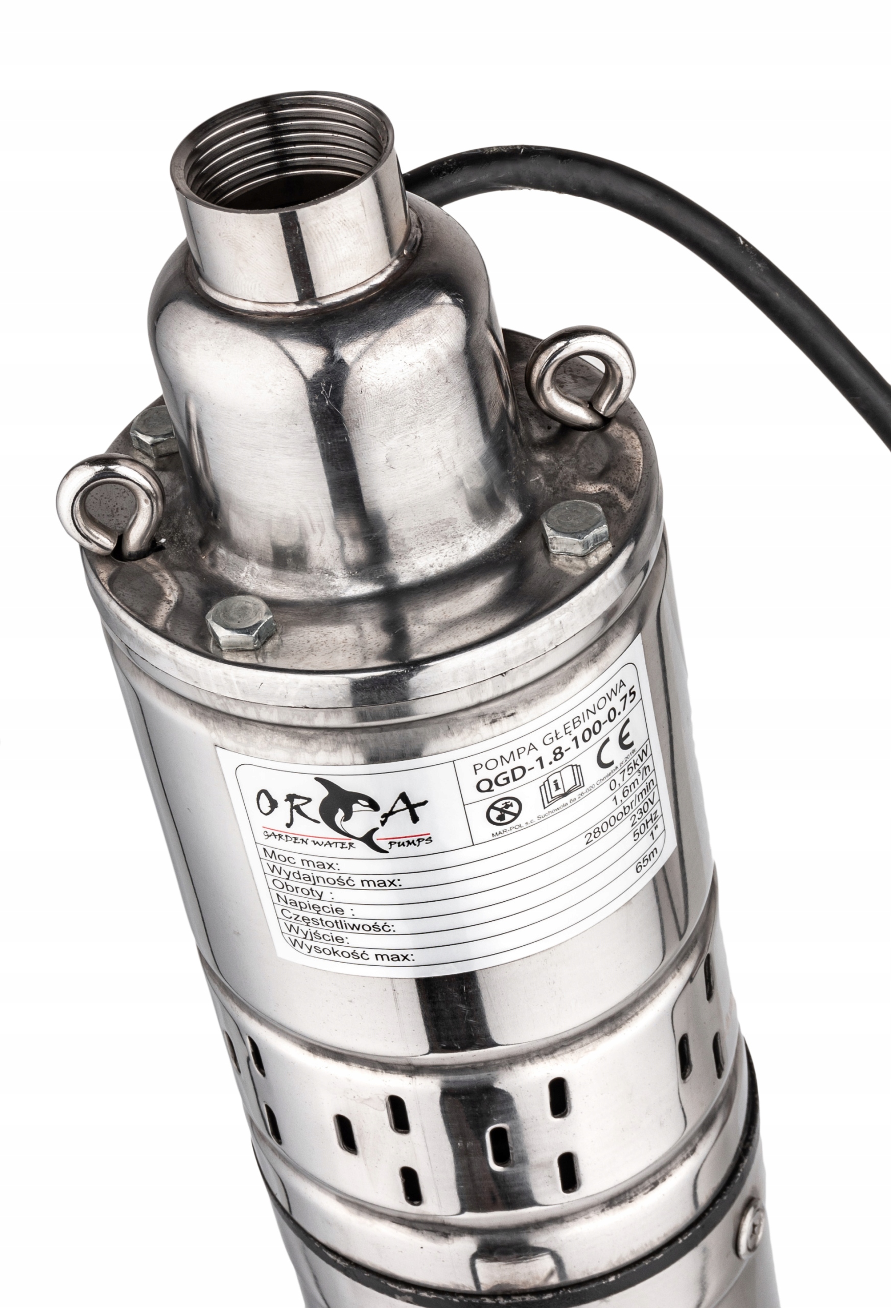 POMPA GŁĘBINOWA ŚRUBOWA DO WODY STUDNI 65M Rodzaj pompy głębinowa