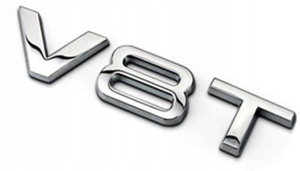 

Emblemat V8T Chrom metalowy 3D taśma szablon