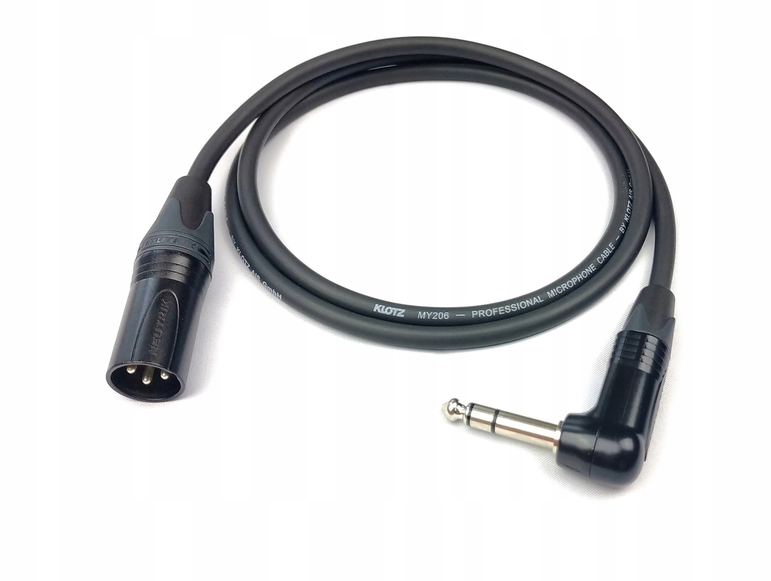 Kabel mikrofonowy XLR - jack 6,3 mm LGJ Group kątowy 1 m