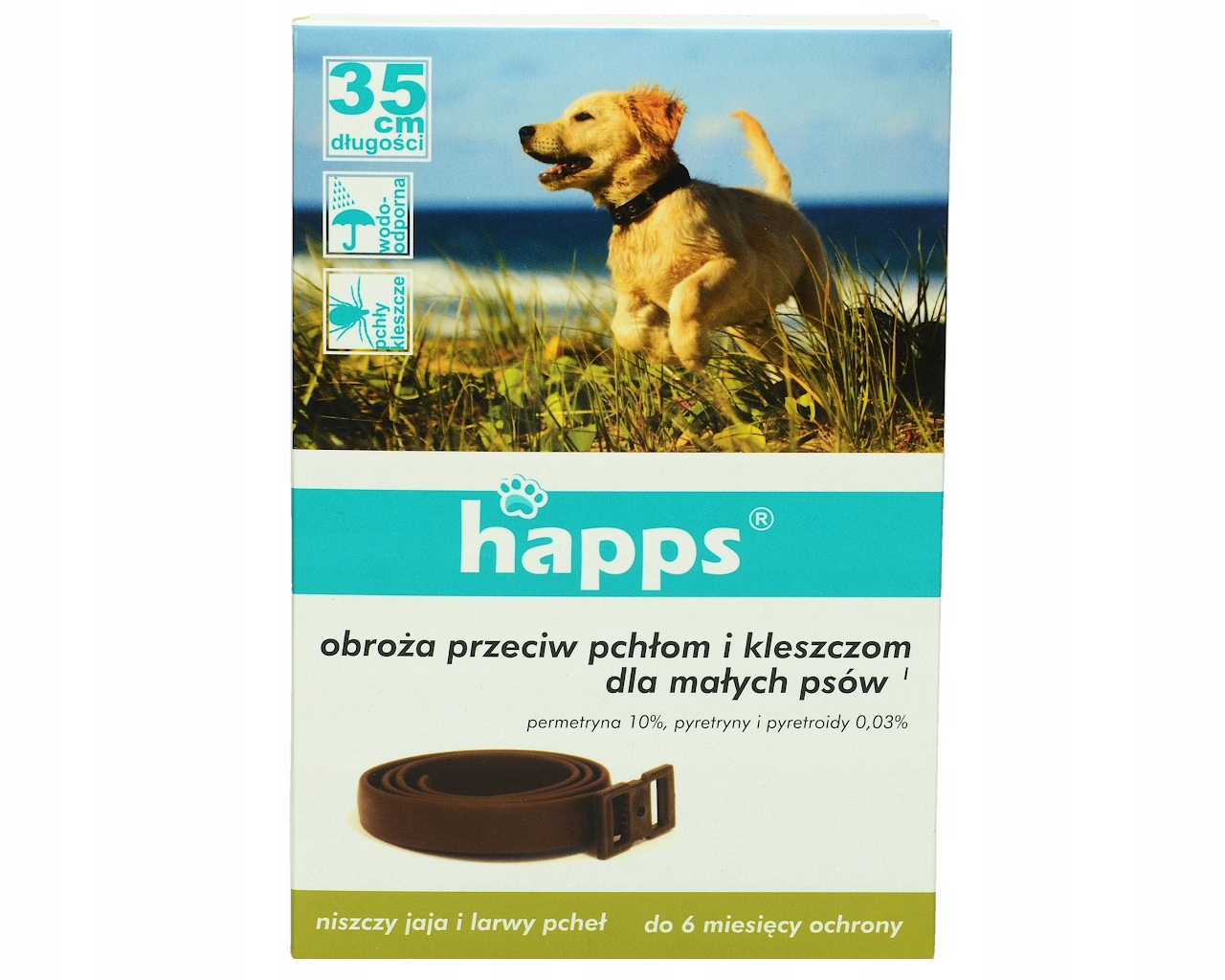 OBROŻA ODSTRASZAJĄCA ELIMINUJĄCA PCHŁY KLESZCZE PASOŻYTY DLA PSA 35CM Postać obroża
