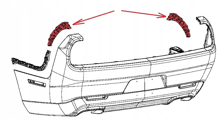 SLIZG ZDERZAKA TYL GORNY LEWY DODGE CHALLENGER Installation side Rear