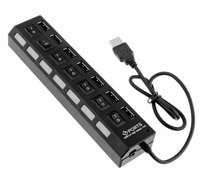 

Rozdzielacz Hub 7 Portów Usb 2.0 USBx7 Rozgałęźnik