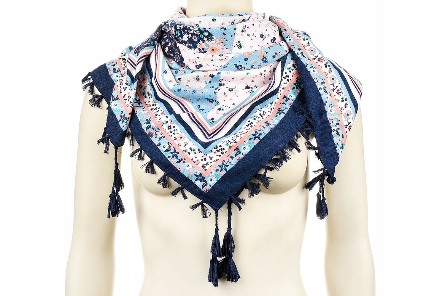 

Duża ludowa chusta frędzle Modna Folk wzór Apaszka