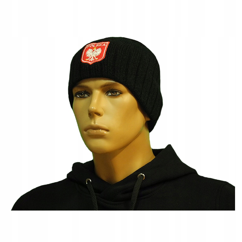 POLSKA GRUBA CZAPKA ZIMOWA DLA KIBICA POLSKI HAFT