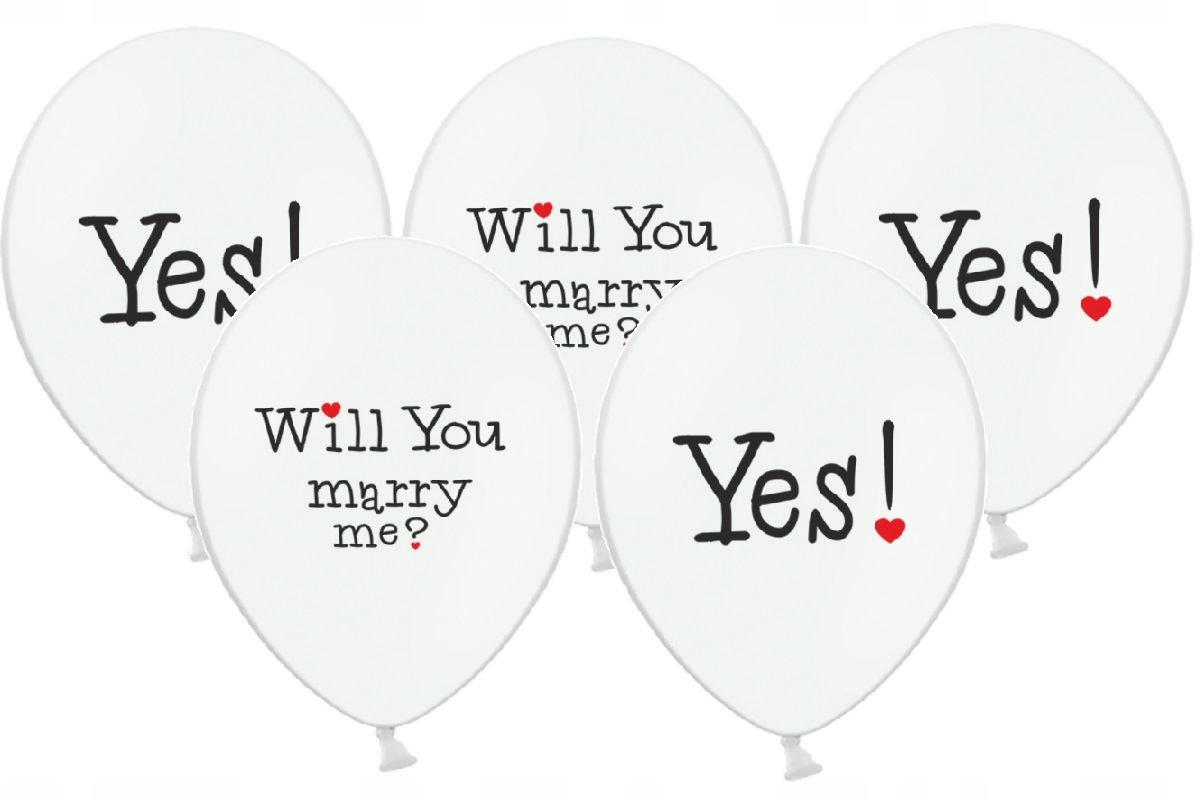 

Balony na wesele Will you marry me Yes! 5szt 36cm