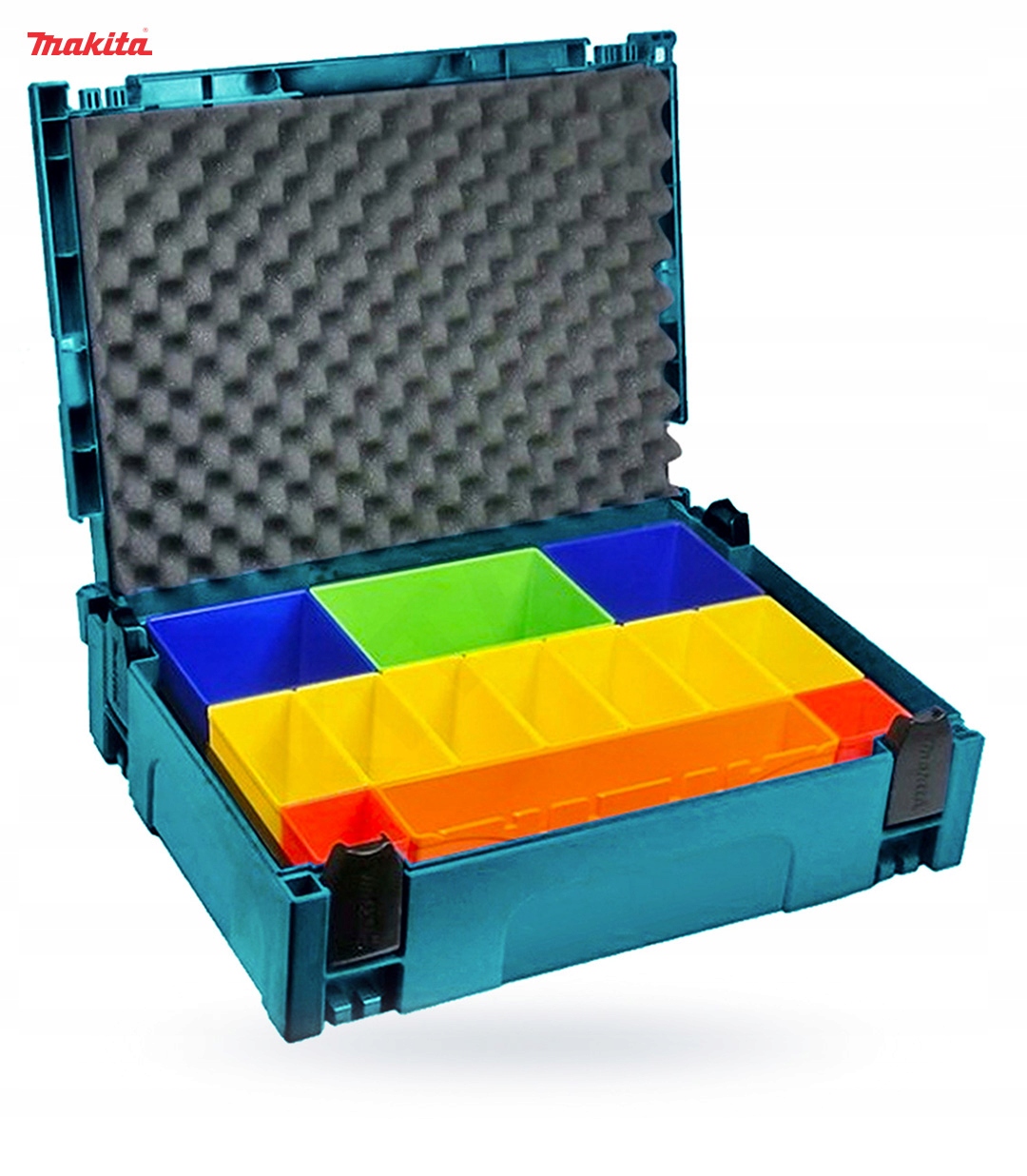 Vhbw Insert en mousse compatible avec Makita MakPac 1, 2 caisse à outils -  mousse rigide, noir-bleu, 30mm