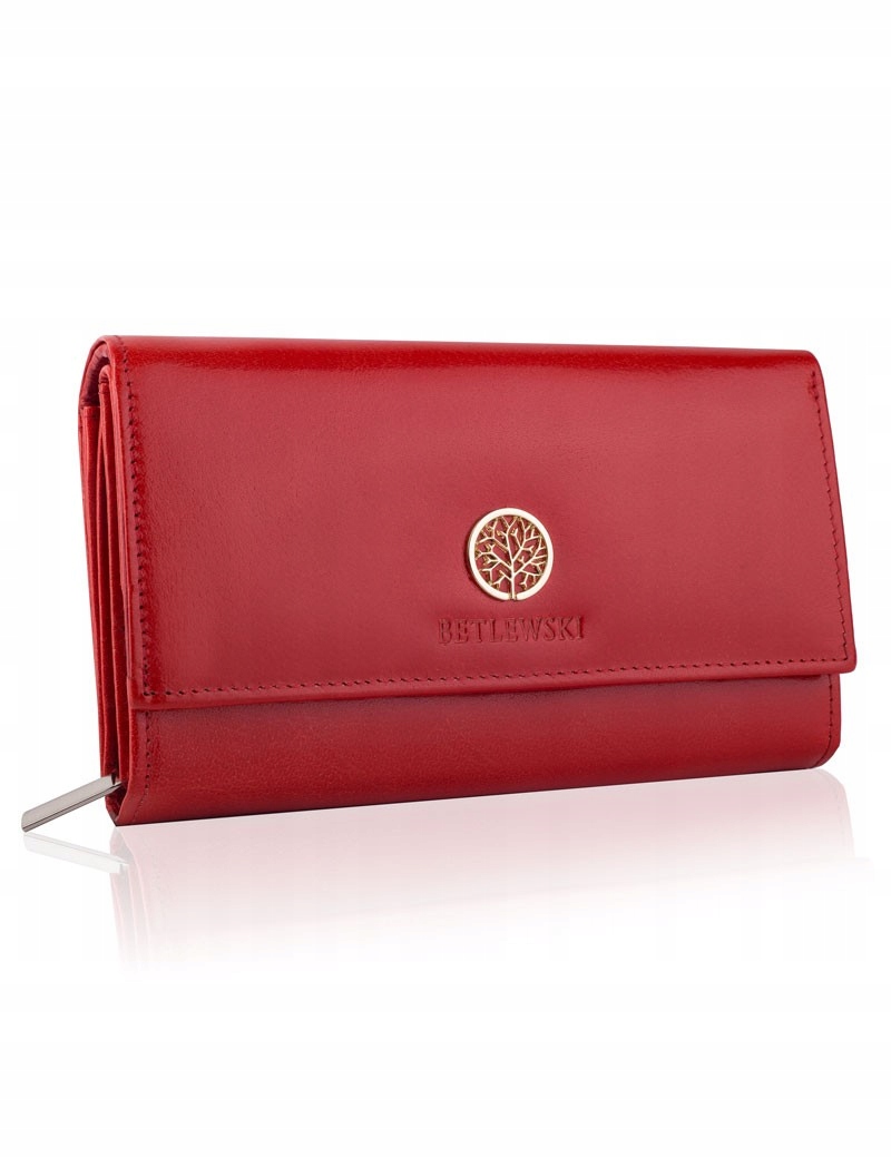 

Duży Damski Portfel Ze Skóry Betlewski Czerwony