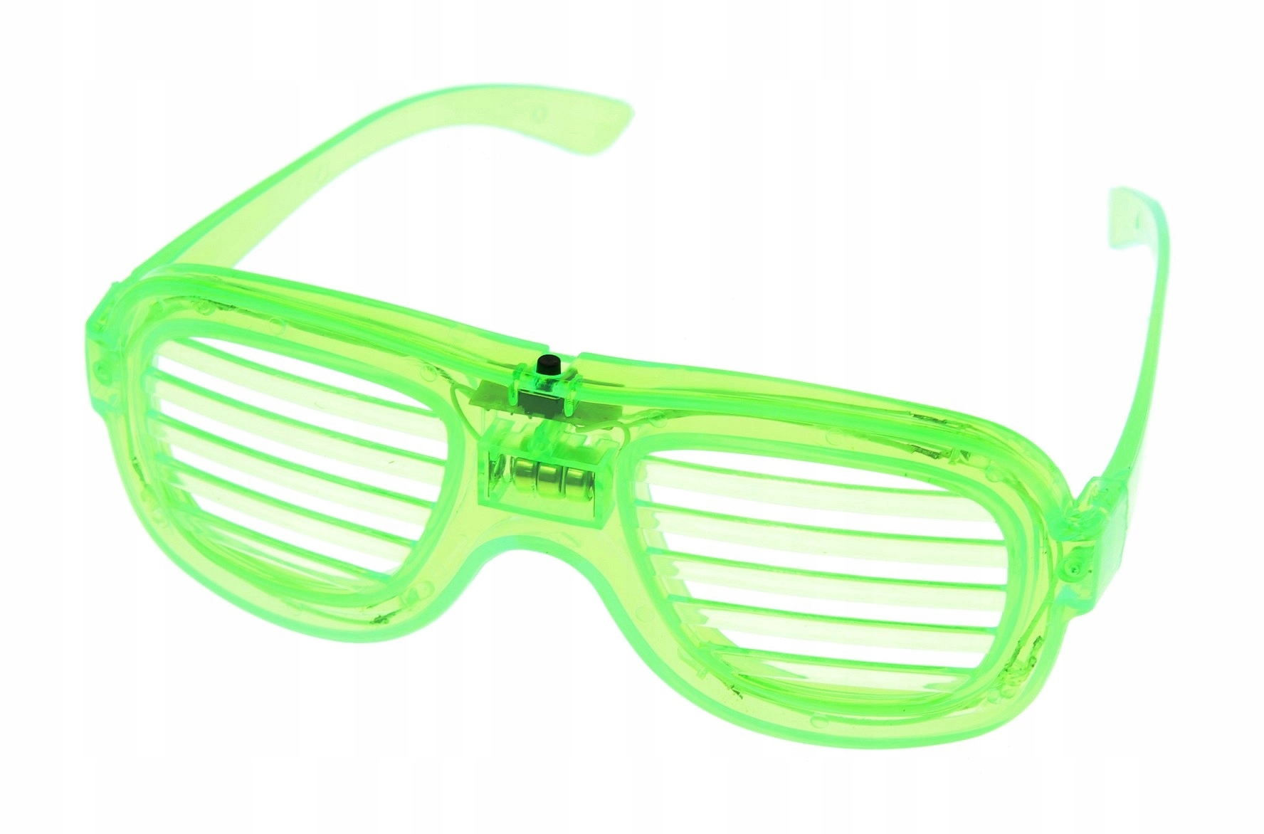 Świecące okulary LED ŻALUZJE nerdy na imprezę ZIELONE