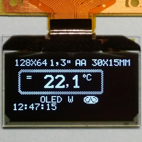 

Art Oled 128x64 3V SSD1306 I2C Spi 1,3cala White