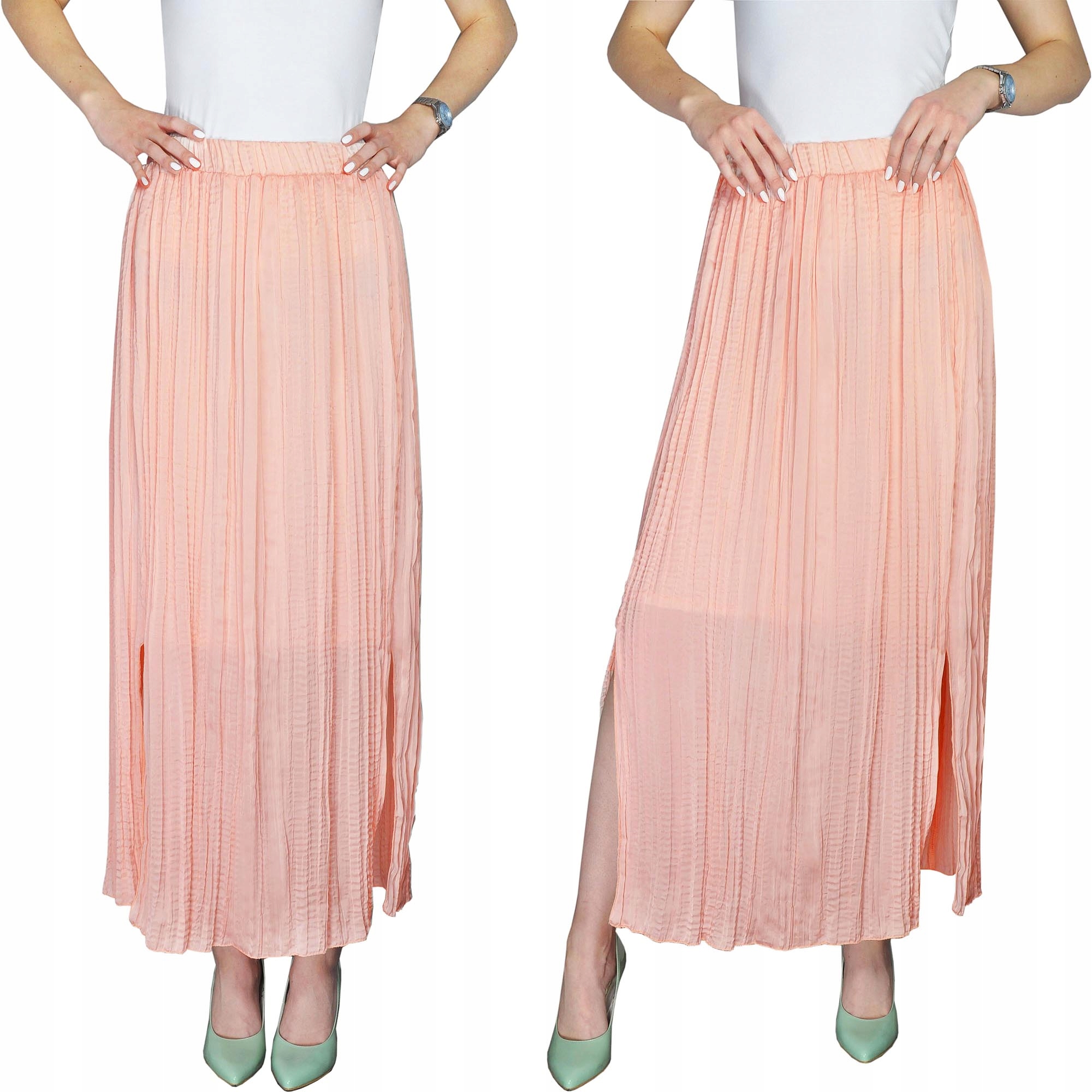 

C&a Plisowana Spódnica Maxi Pudrowy Róż XL 42
