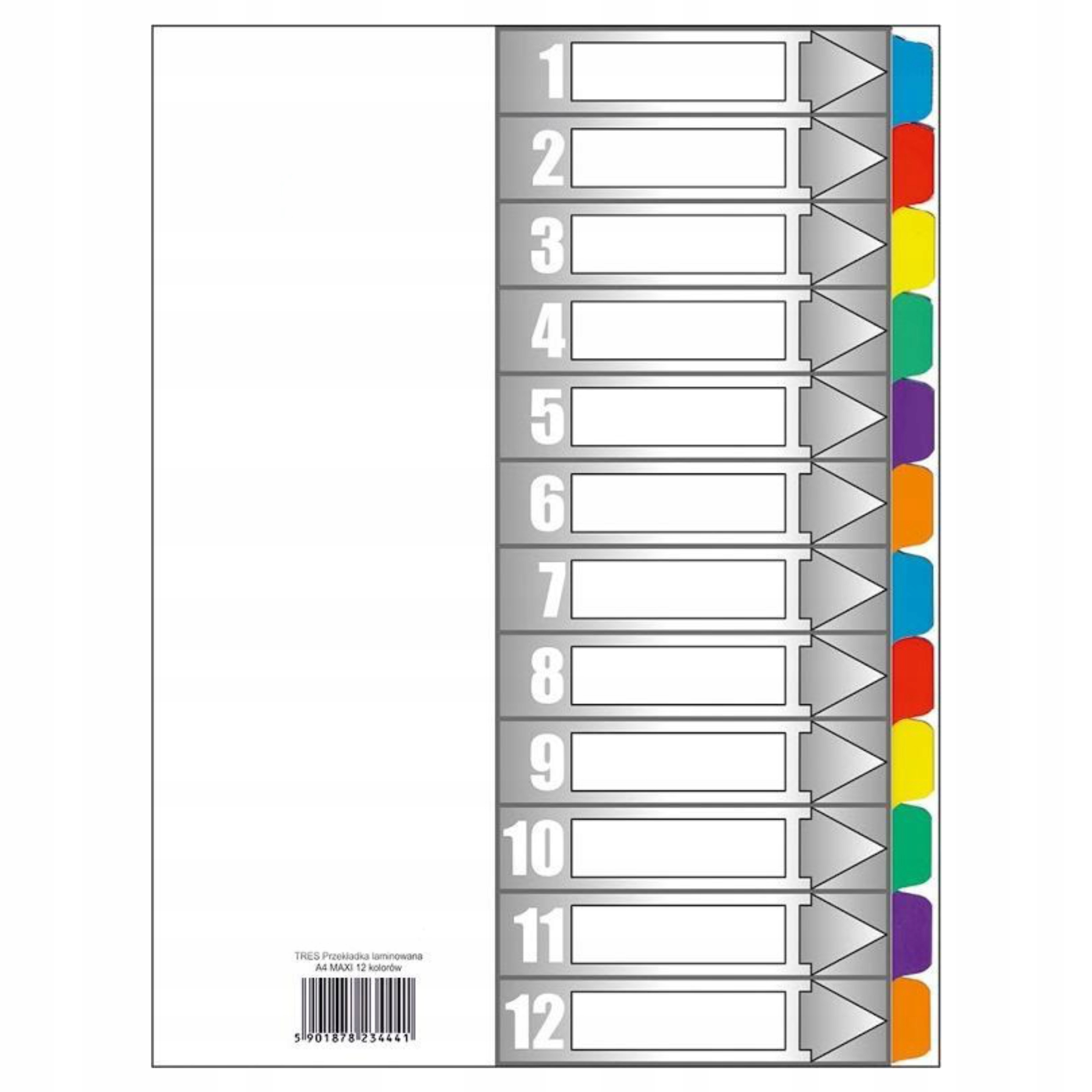 

Przekładki segregatora Pp A4 Maxi 1-12 laminowane