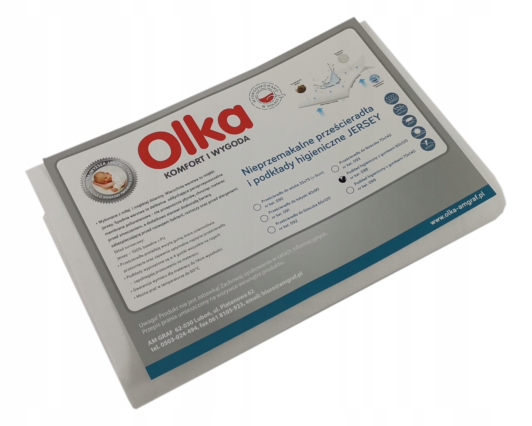 

Olka Podkład higieniczny Jersey podgumowany 120x60