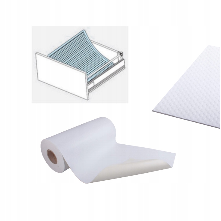 Gruba mata antypoślizgowa do szuflad biała 50x85cm