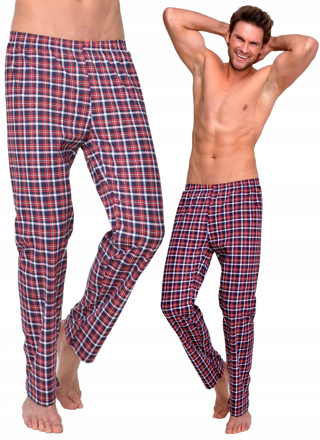 PIŻAMA BAWEŁNIANE DŁUGIE SPODNIE DO SPANIA XL