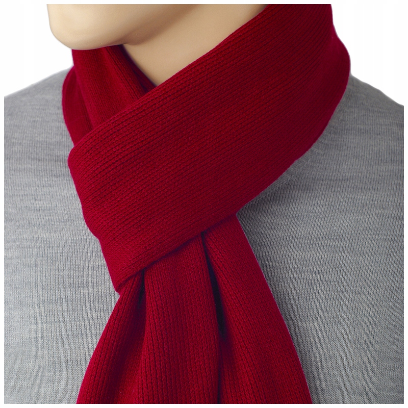 

Bordowy Gładki Szalik Szal Damski Długi AF49