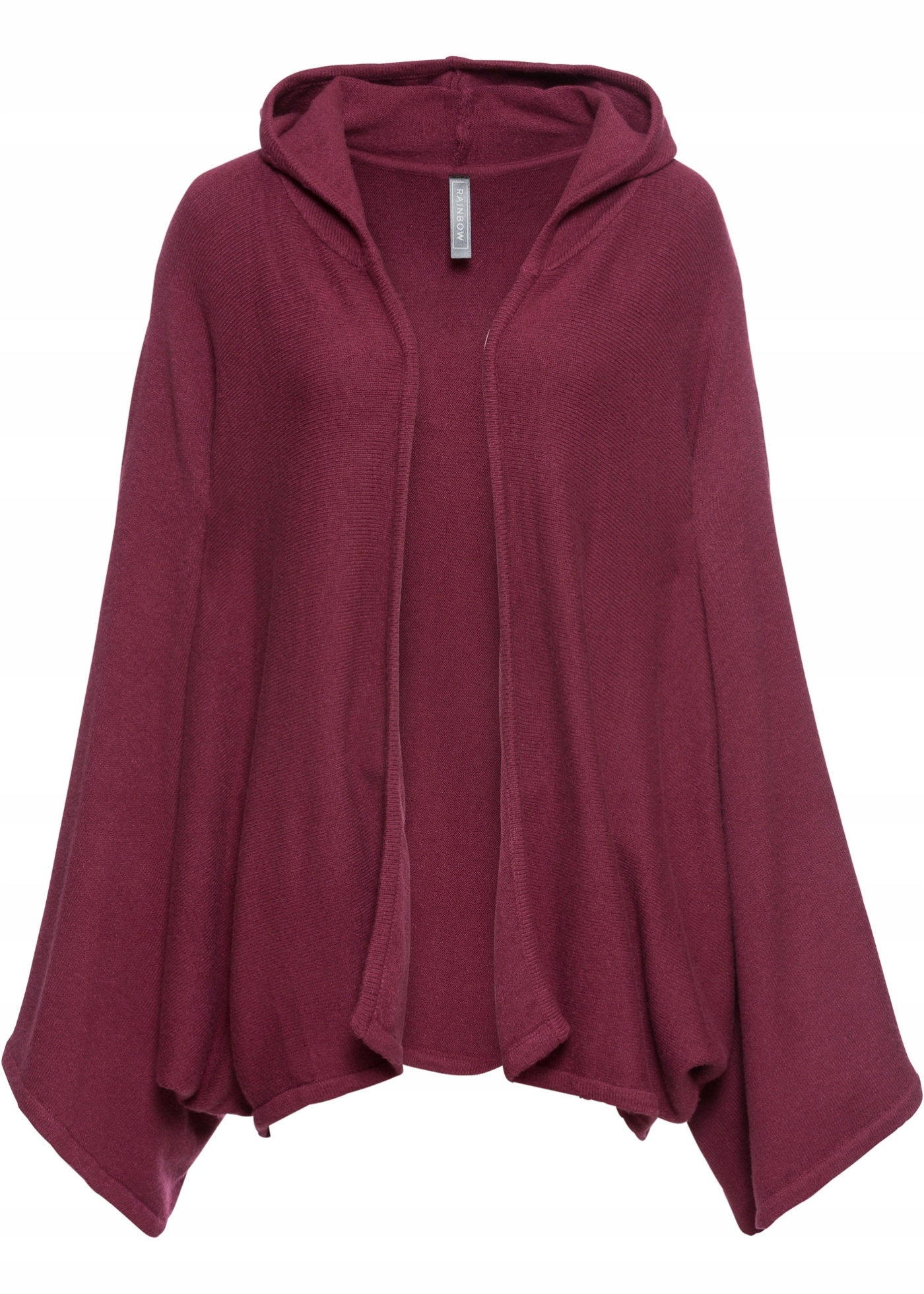 

S9188 Sweter Kardigan Bordowy Z Kapturem R.44/46