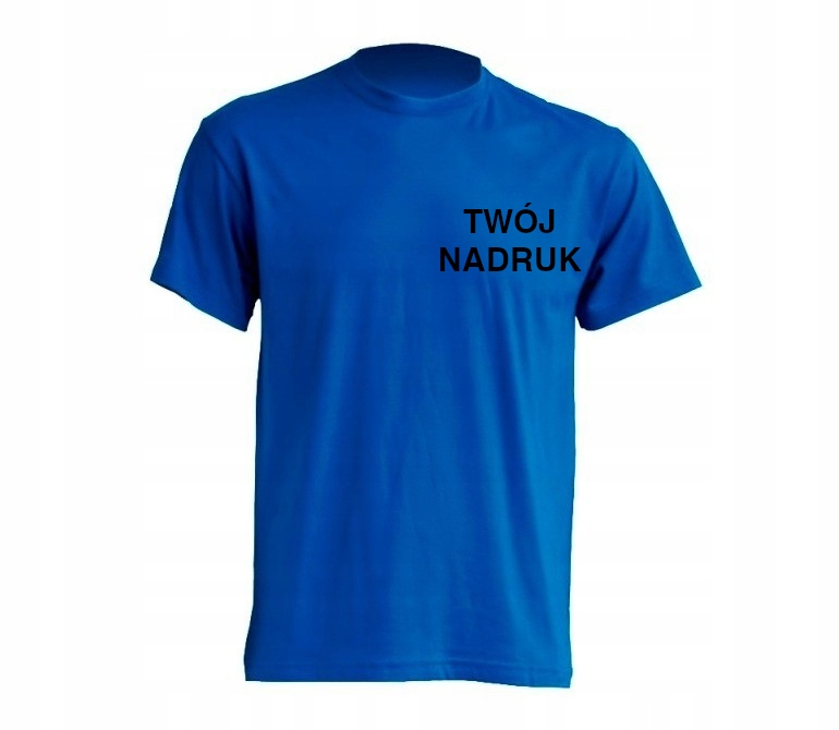 

Koszulka t-shirt Twój Nadruk pierś niebieska 'L
