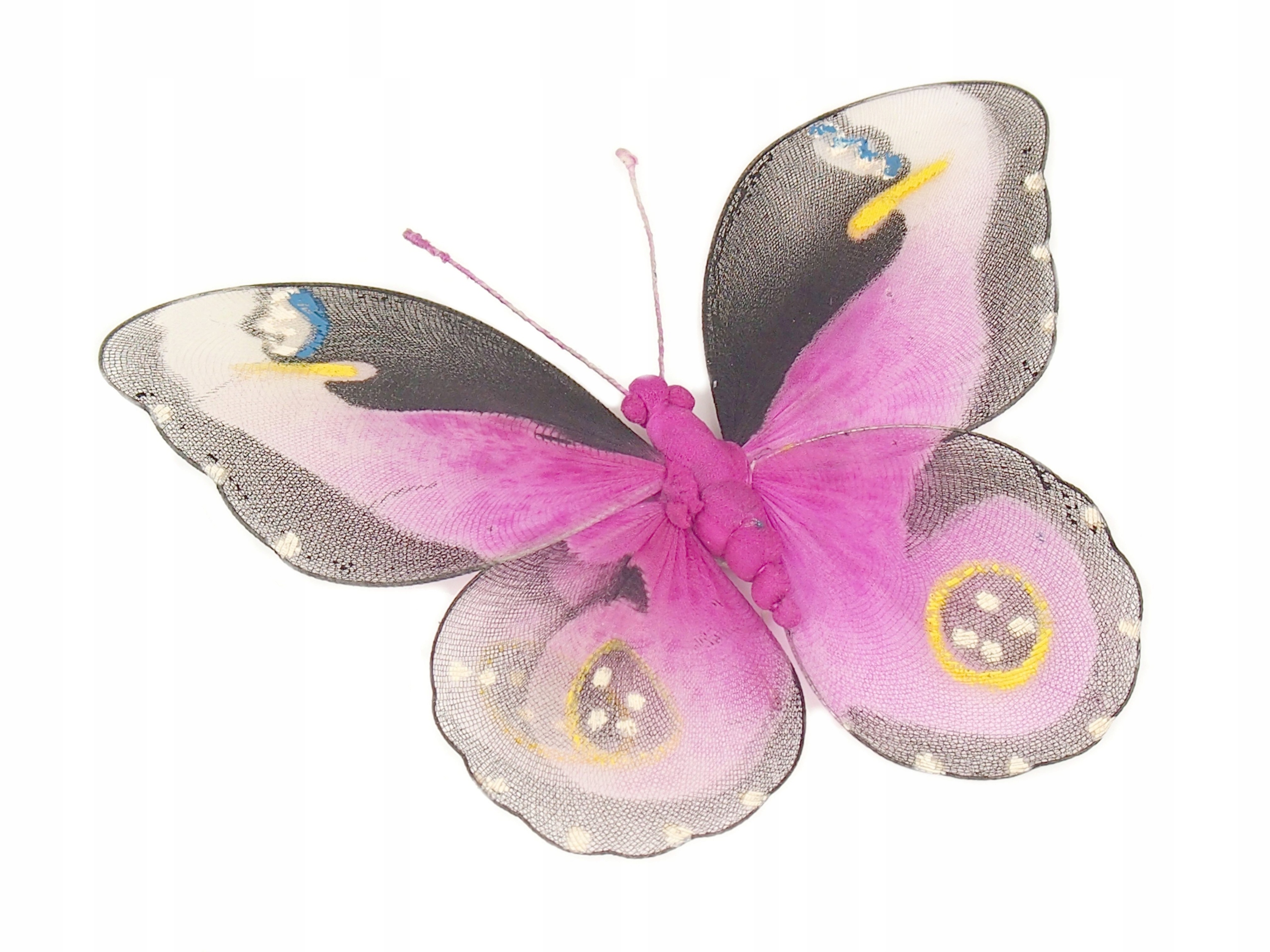 

różowy Motyl Motylek Dekoracja na firankę 15 cm