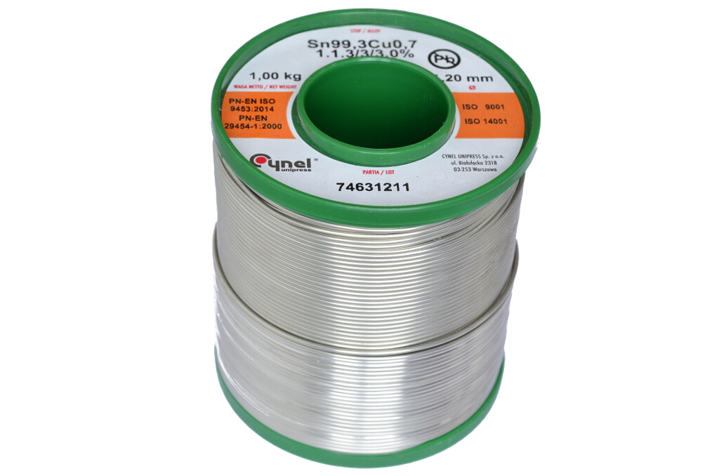 

Cyna z topnikiem 1,20mm 1000g 1kg Pb Free