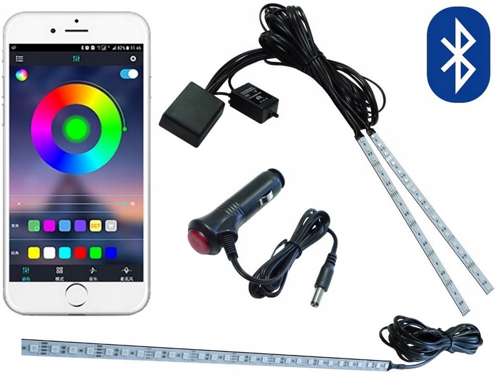 Osvětlení auta Rgb 2x18LED nosič Bluetooth