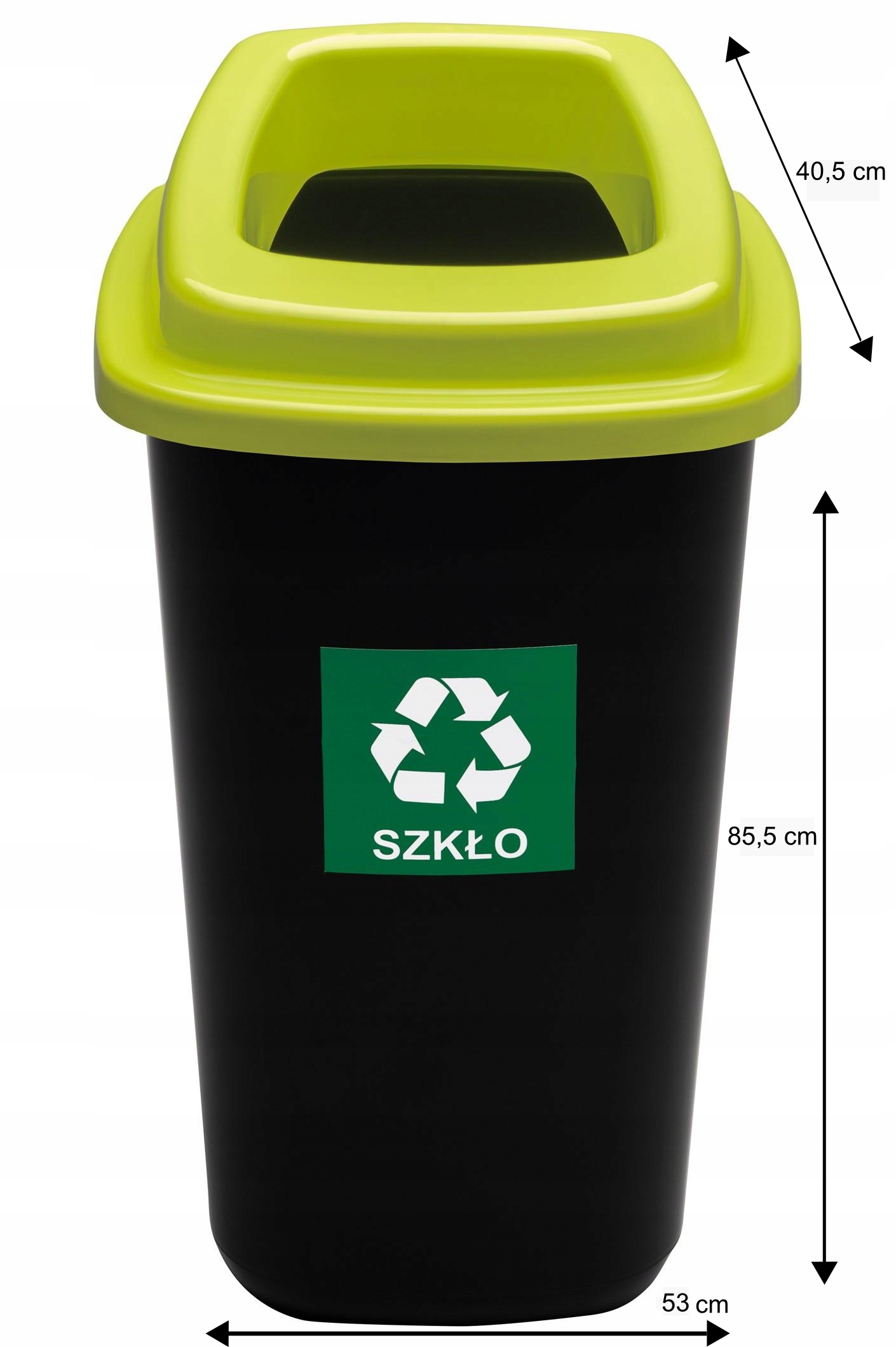 KOSZ DO SEGREGACJI ŚMIECI 90L ZIELONY SZKŁO EAN (GTIN) 5907749927054