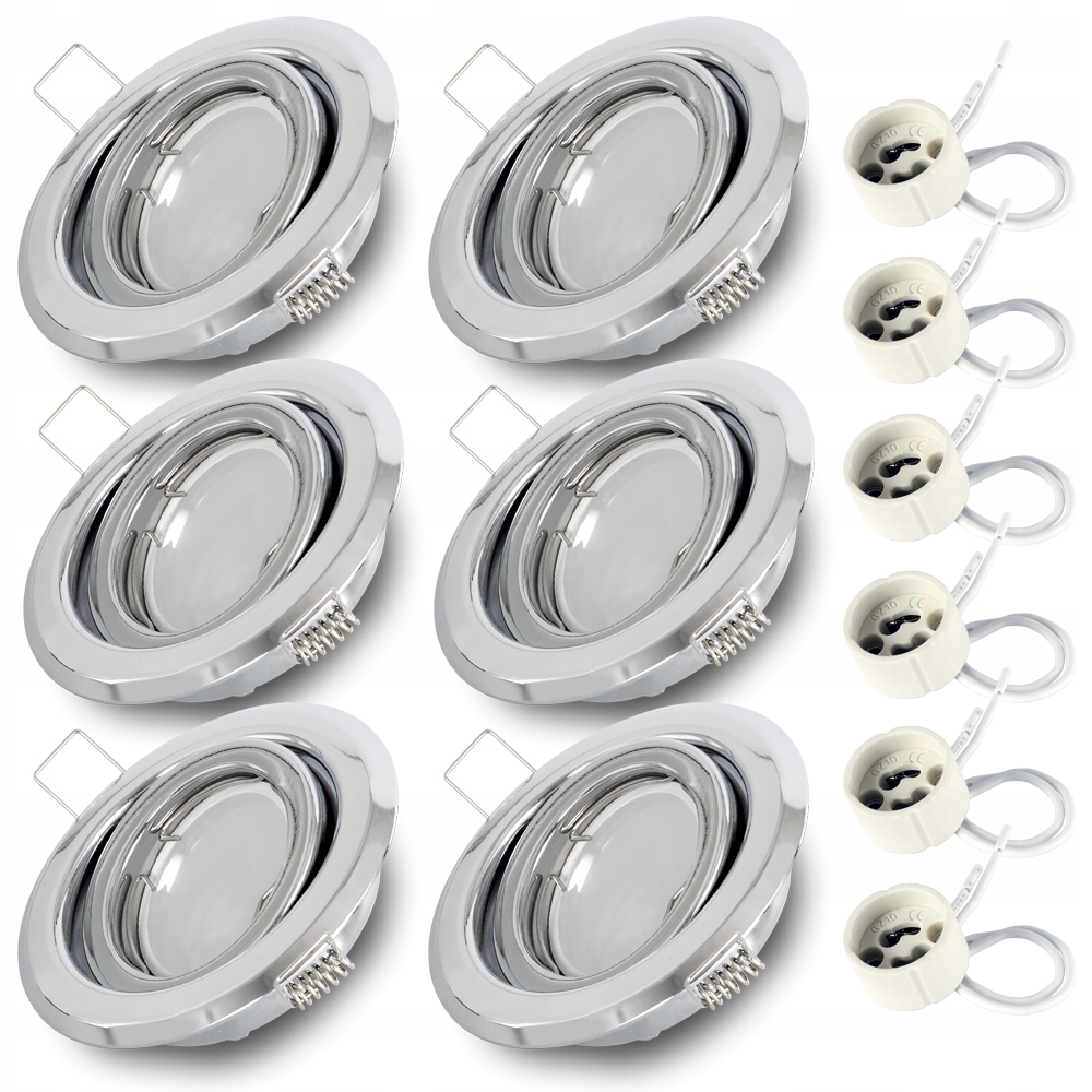 

Zestaw 6x Oprawa halogen Chrom żar. Led GU10 7W