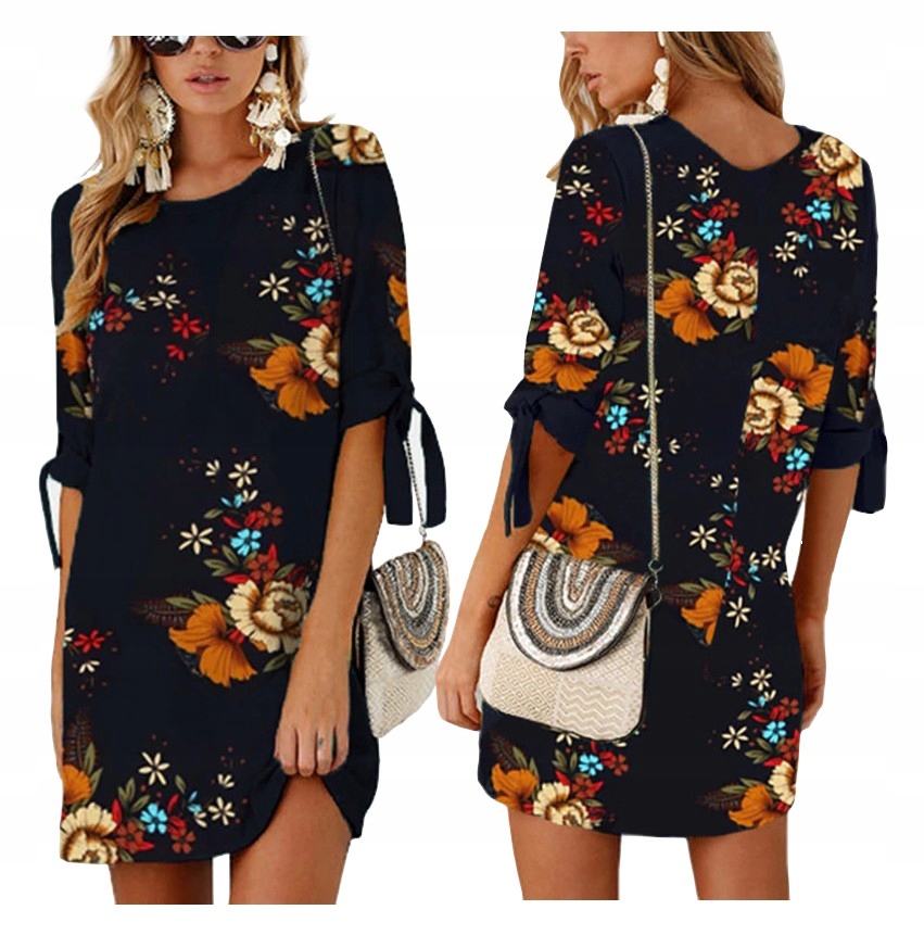 

Sukienka trapezowa w kwiaty Boho Kolory r 36-50