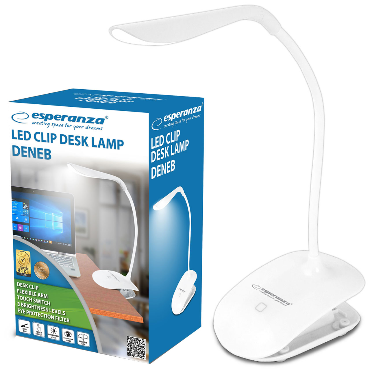 

Lampka Biurkowa nocna Led z Klipsem Dotykowa