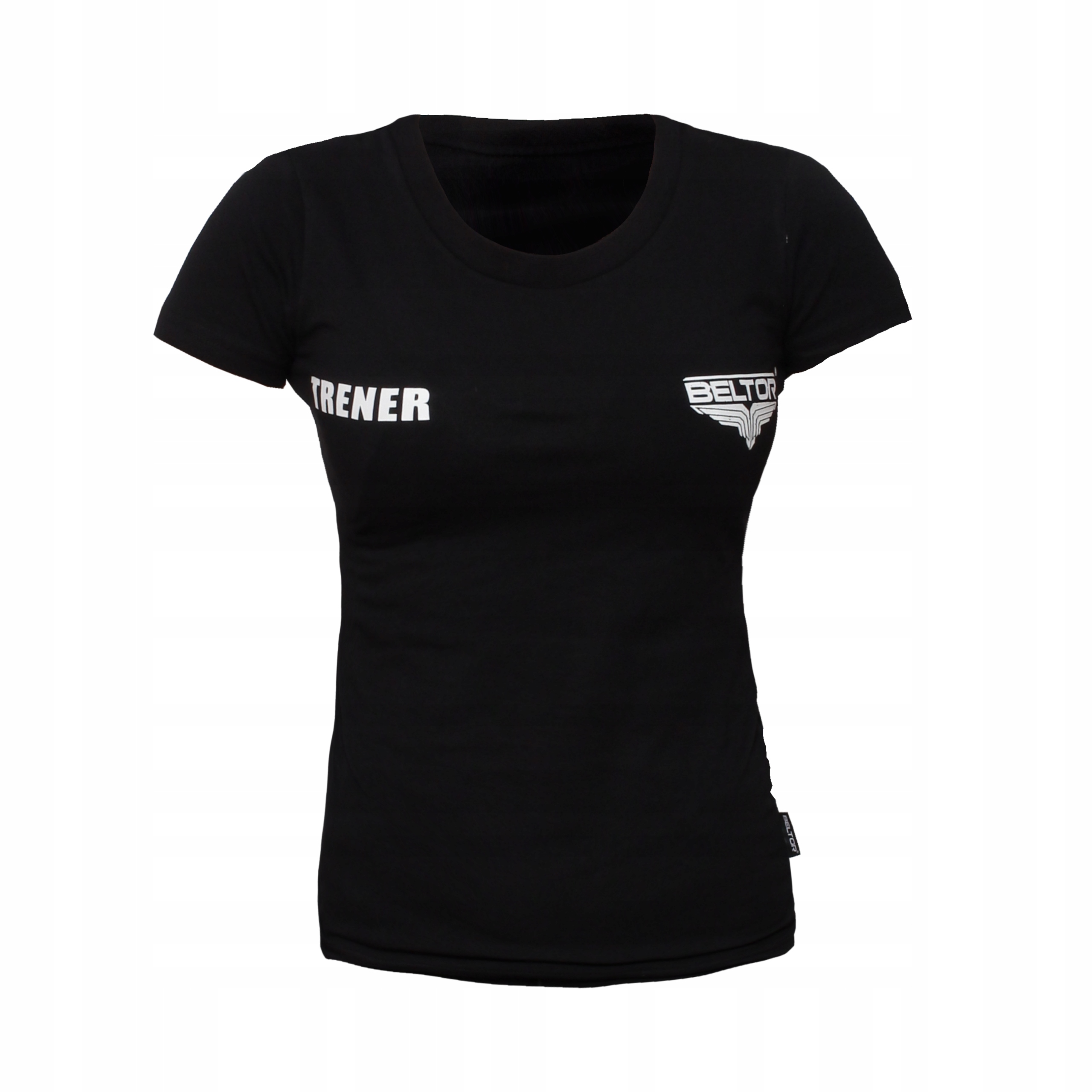 Beltor Koszulka Damska Trener Slim Girl T-shirt Sportowy Bawełna Czarny L