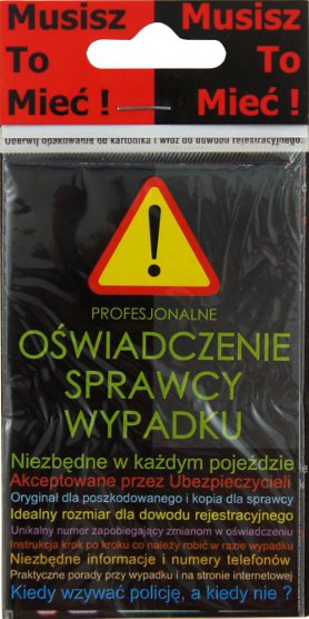 

Gotowe Oświadczenie Sprawcy Wypadku Kolizji