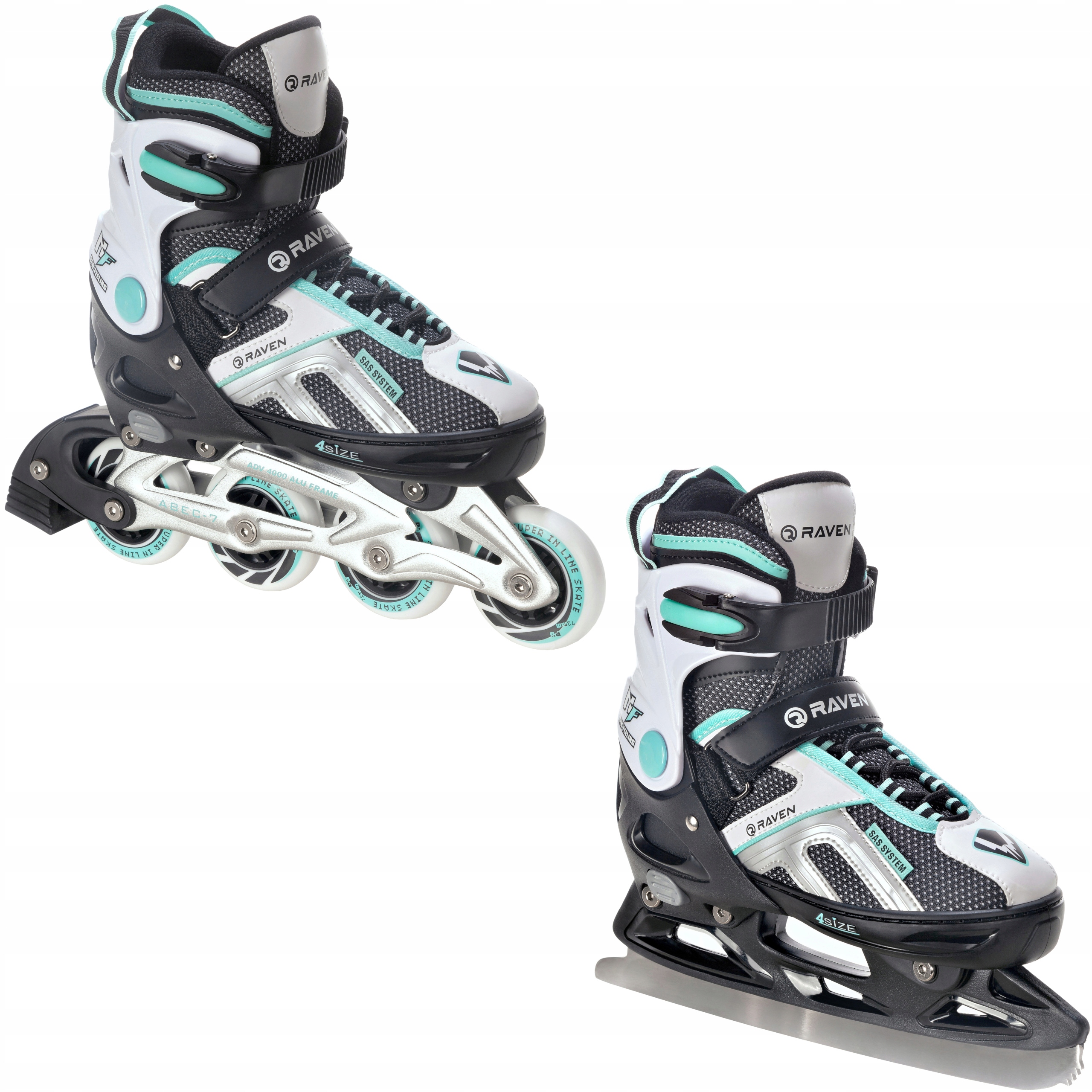 

Rolki Łyżwy 2w1 Raven Pulse Black/Mint 37-40
