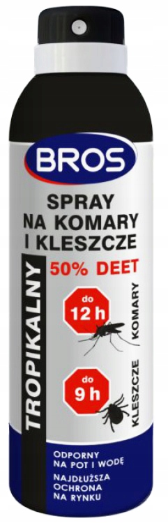 

Bros Spray Na Komary Kleszcze 50% Deet Mocny