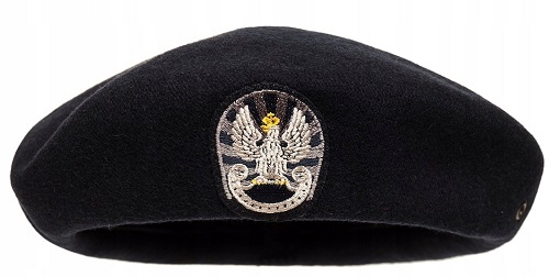 Beret Tłoczony kadeta szkoły mundurowej granatowy z orzełkiem Mon r. 54