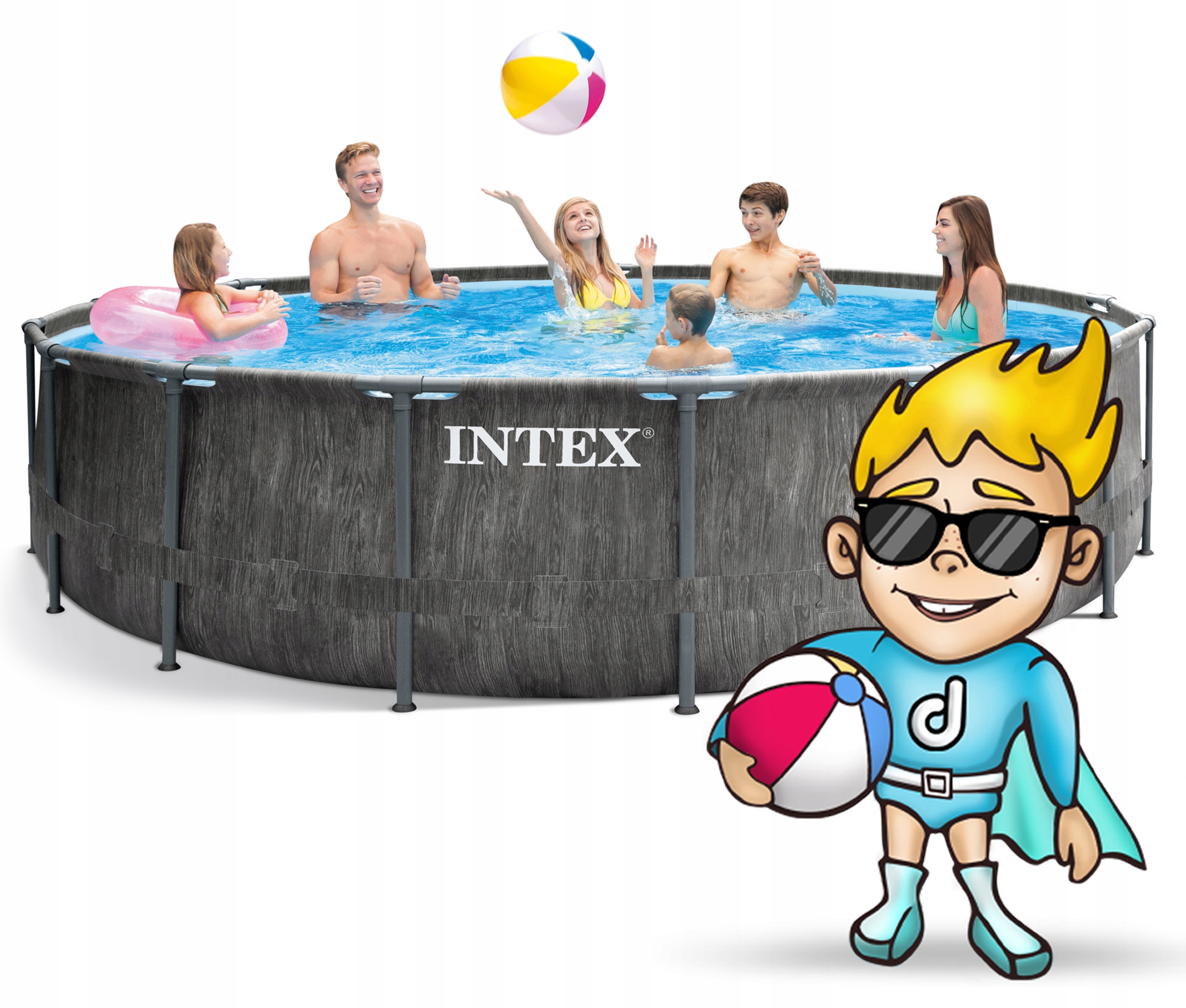 BASEN OGRODOWY STELAŻOWY INTEX 457x122 ZESTAW 18W1 Marka Intex