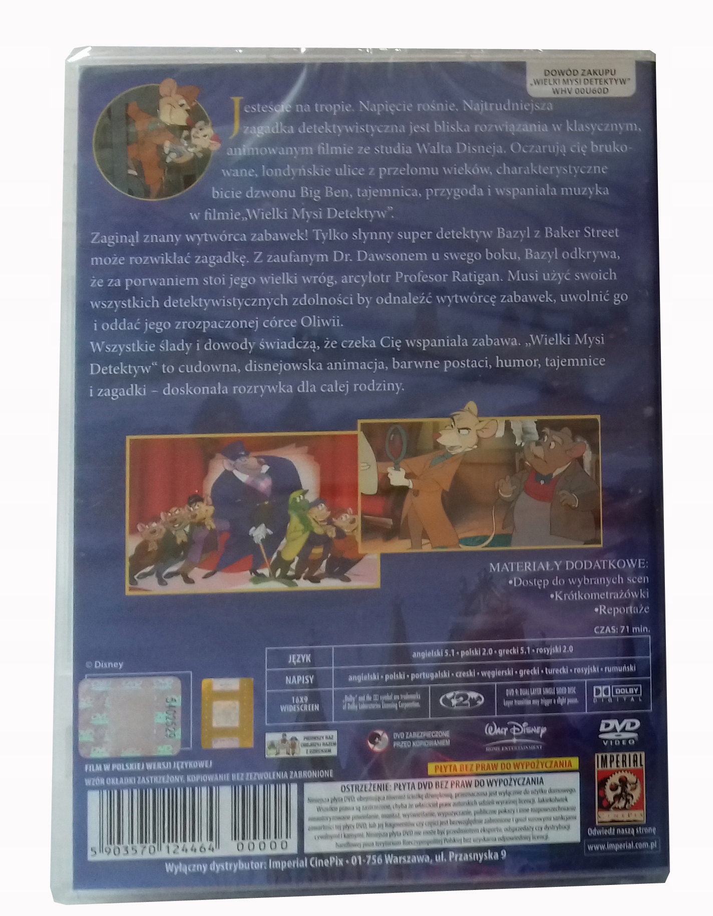 WIELKI MYSI DETEKTYW [DVD] PL FOLIA Gatunek dla dzieci