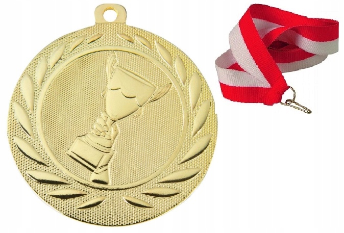 MEDAL ZŁOTY PUCHAR OGÓLNY 50MM +WSTĄŻKA NOWOŚĆ