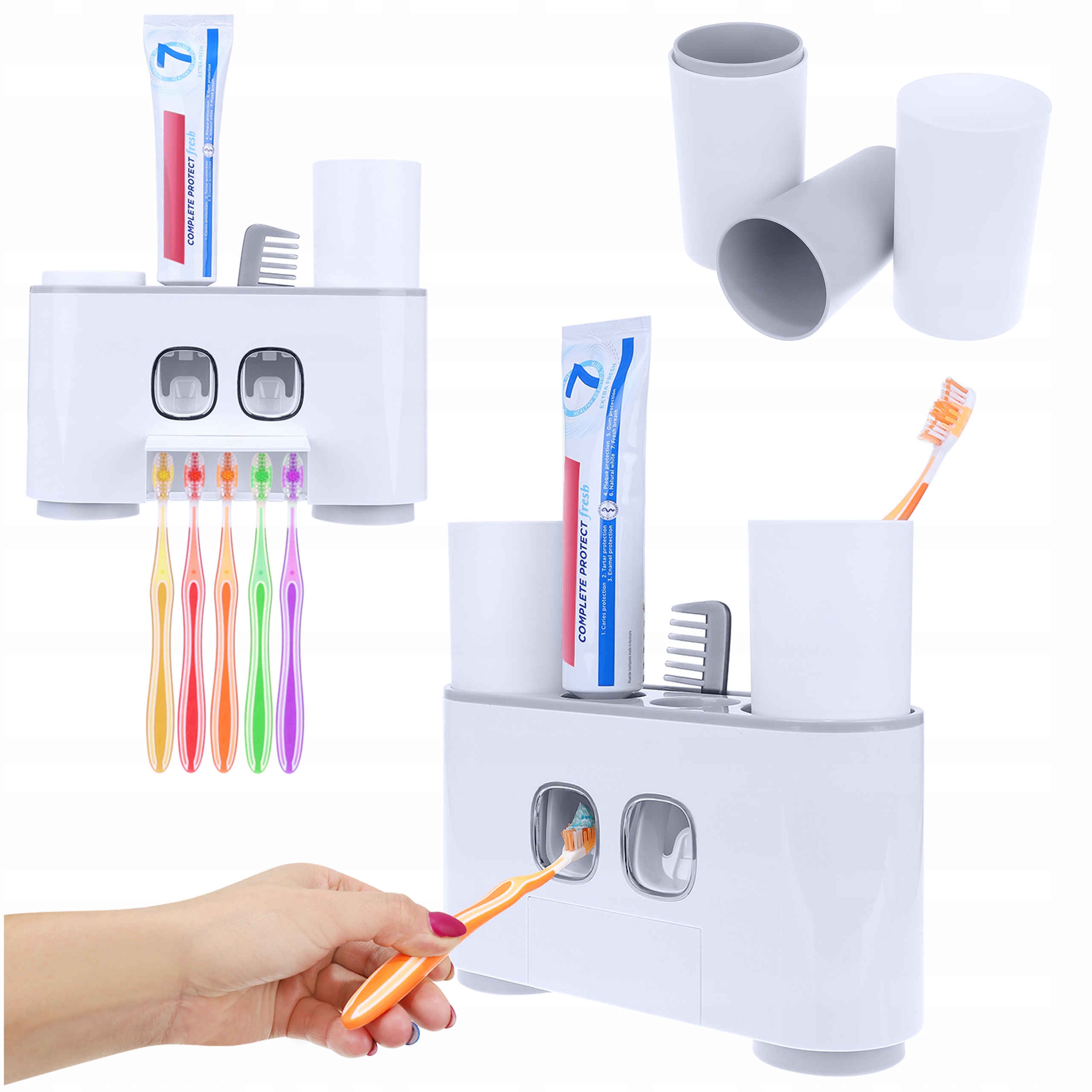 

Dozownik Pasty do Zębów Uchwyt na Szczoteczki x 5