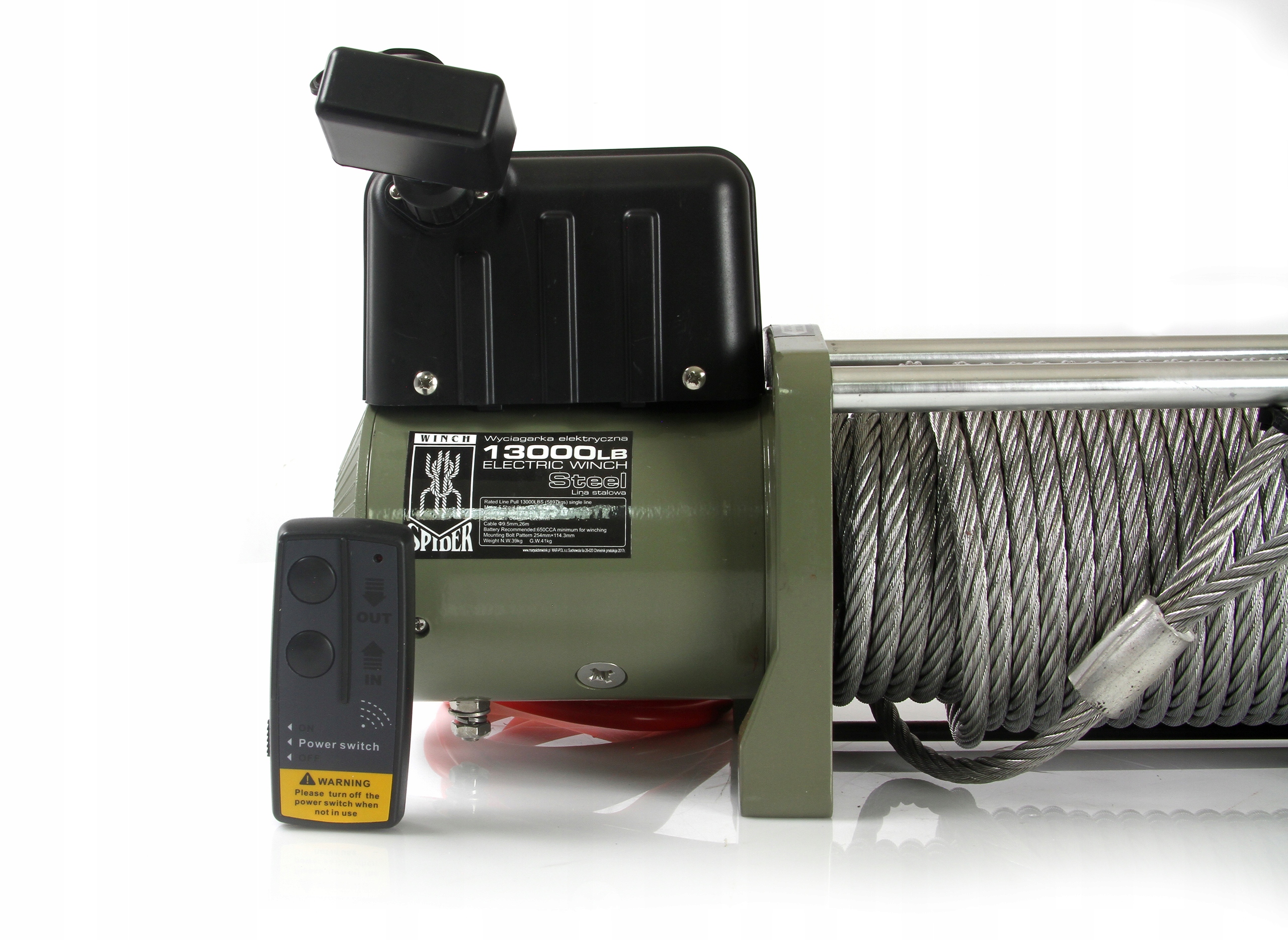 WYCIĄGARKA SPIDER WINCH 13000 LBS 6T STALOWA Producent Mar-pol