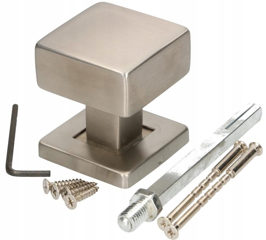 GAŁKA STAŁA DO DRZWI STAL NIERDZEWNA INOX KWADRAT